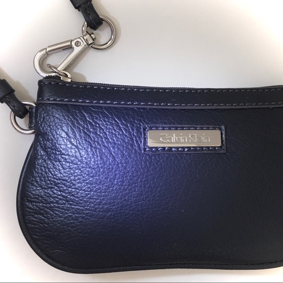 Calvin Klein Handbags - Calvin Klein Navy Leather Wristlet